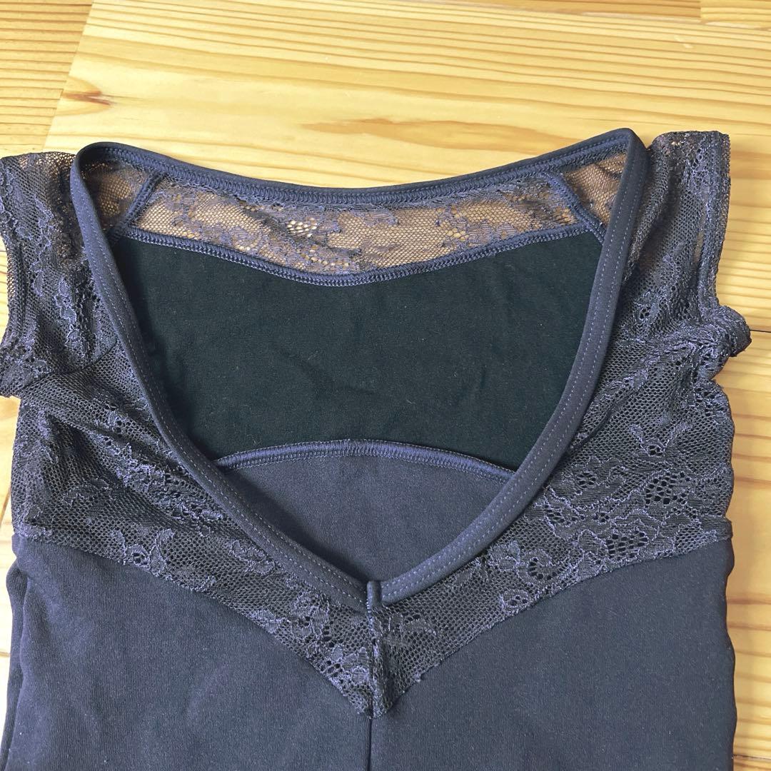 【美品】チャコット レオタード 130 120 レース　ブラックベリー