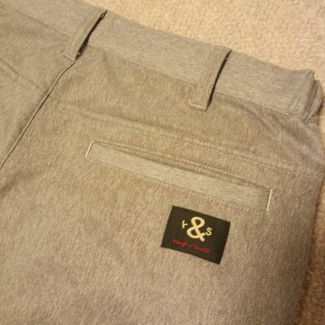 rough＆swell グレー 裏起毛ゴルフパンツ Lサイズ ロゴ刺繍